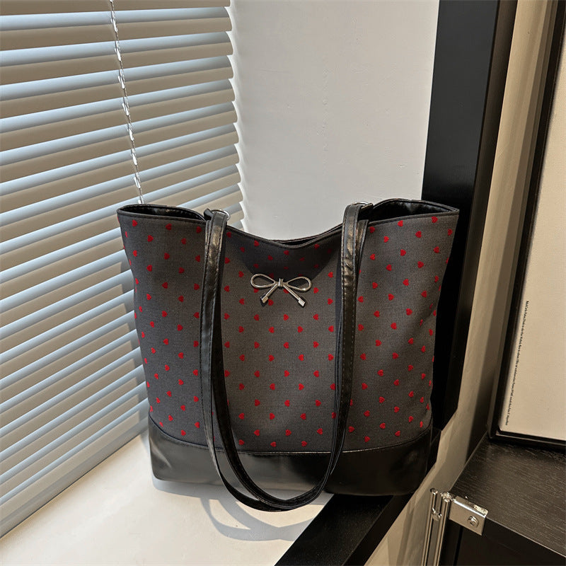 Heart-Embellished Canvas Tote Bag Stornfield