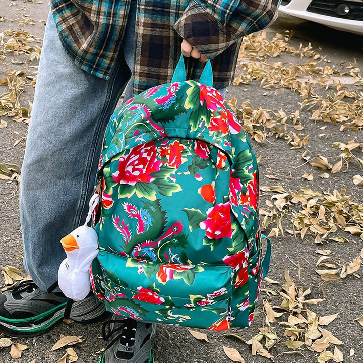 Leisure backpack with colorful floral pattern Stornfield