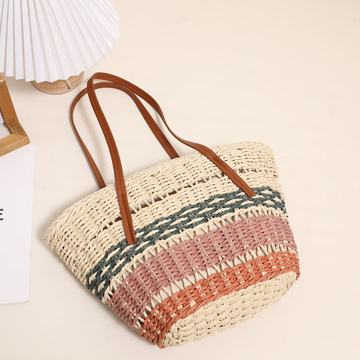Stylish basket bag with sturdy leather handles Stornfield