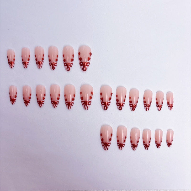 Premium Artificial Nails Set with Decorative Bows Stornfield