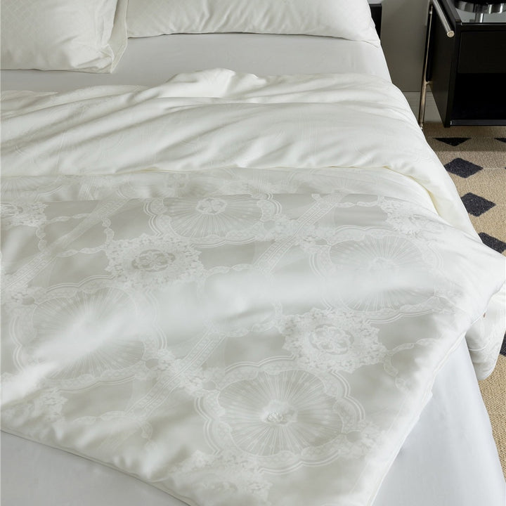 Luxury Jacquard Medallion Cotton Sateen Duvet Cover Set