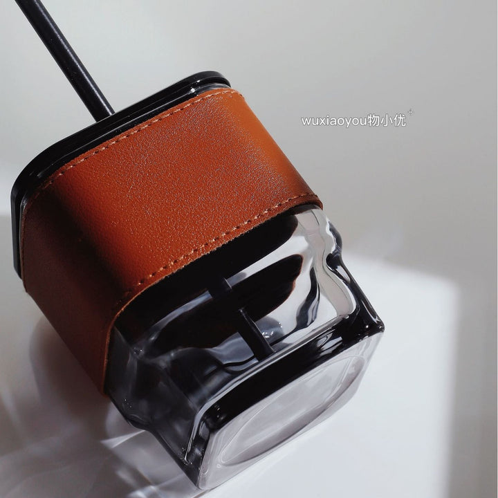 Women's trendy drinking cup with high-quality leather cover Stornfield