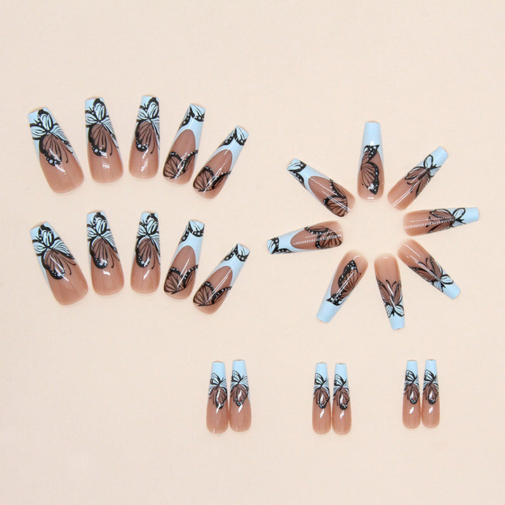 Artistic Butterfly Design Press-On Nail Tips Stornfield