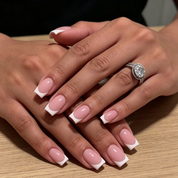 Classic French Tip Press-On Nail Set Stornfield