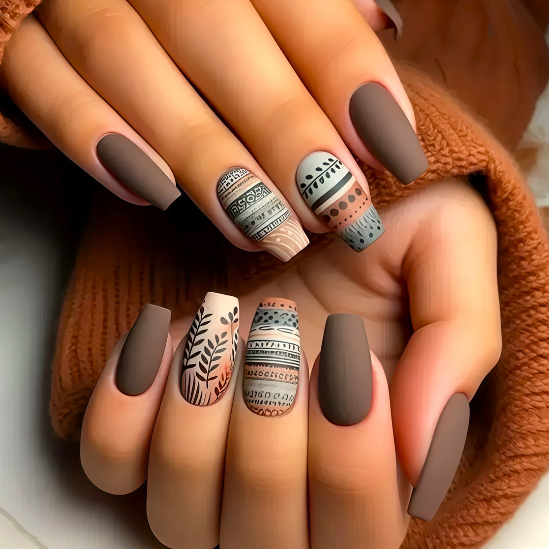 Floral Art Acrylic Nail Set Stornfield