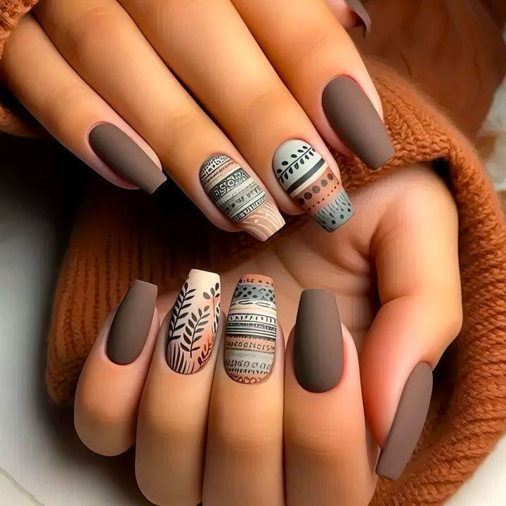 Floral Art Acrylic Nail Set Stornfield