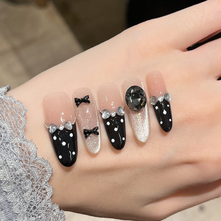 Decorative Rhinestone-Embellished Press-On Nail Extensions Stornfield