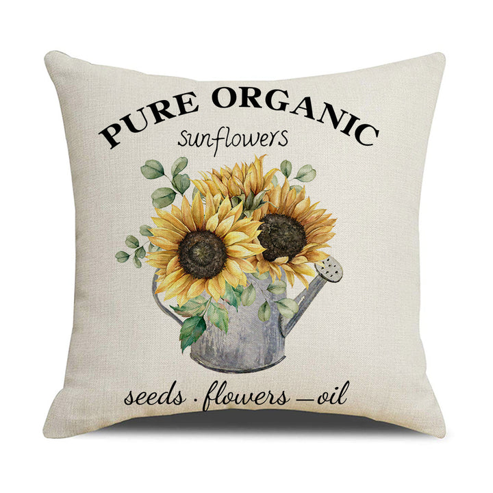 Women's Cushion Cover with Sunflower Pattern Stornfield