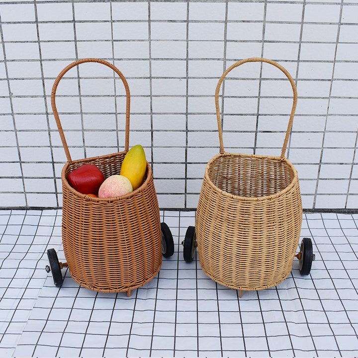 Decorative Woven Rolling Storage Basket Stornfield