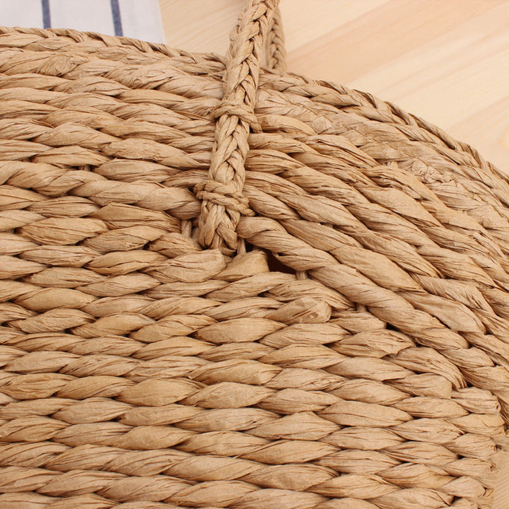 Braided Beach Bag Made of Natural Bast with Sturdy Handles Stornfield