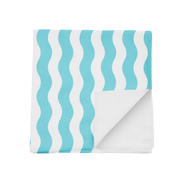 Terry Beach Blanket with Modern Wave Pattern Stornfield