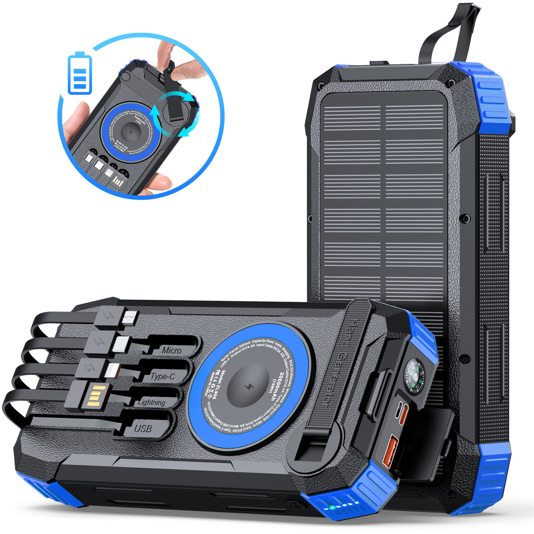 Wearable Solar Powerbank with Multifunctional Charging Cable Stornfield