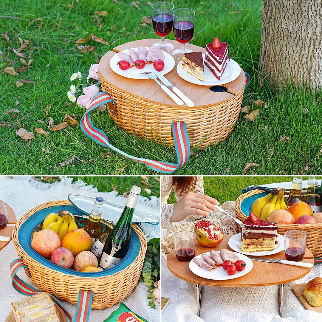Ladies picnic basket with integrated cooling system and extensive dish set Stornfield