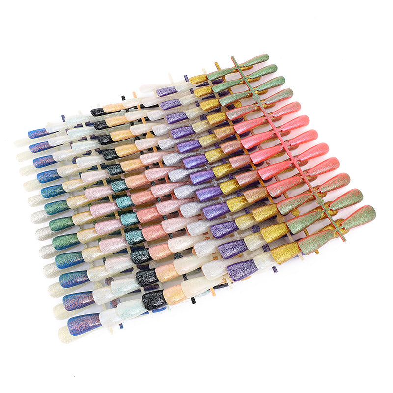Nail art set with glitter and elegant transitions Stornfield