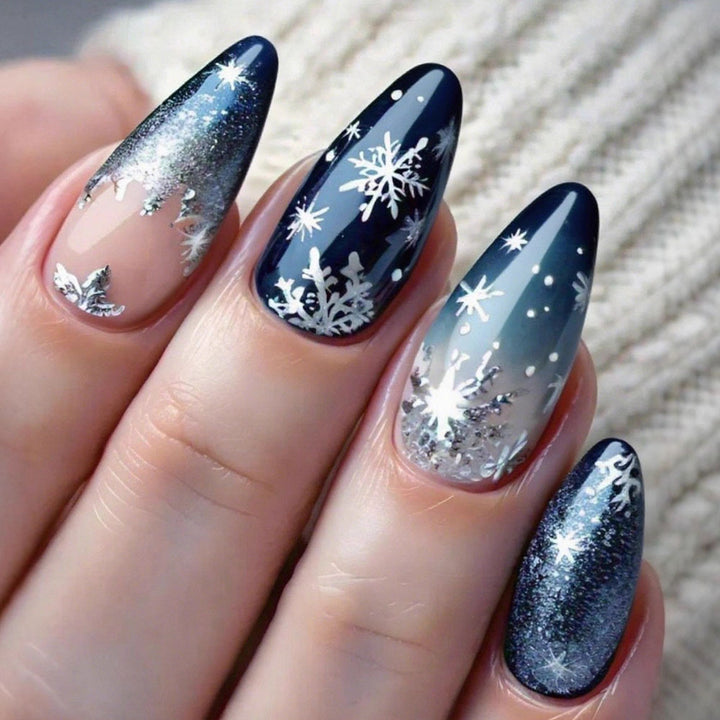 Artificial Nails In Elegant Winter Design Stornfield
