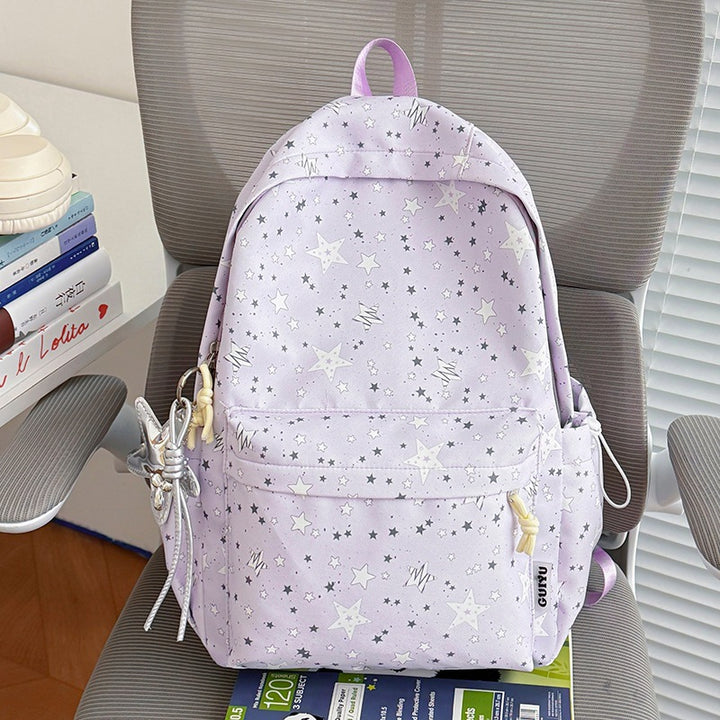 Stylish Star-Patterned School Backpack Stornfield