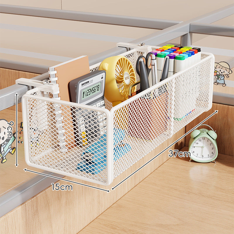 Clamp-On Cubicle Divider Hanging Mesh Desk Storage Basket