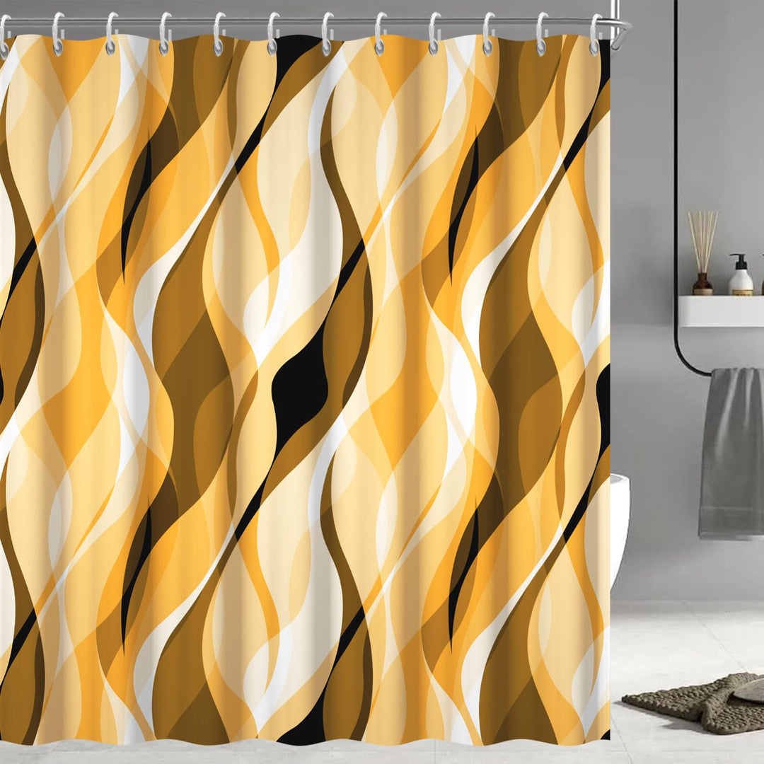 Abstract Wave Pattern Shower Curtain Stornfield