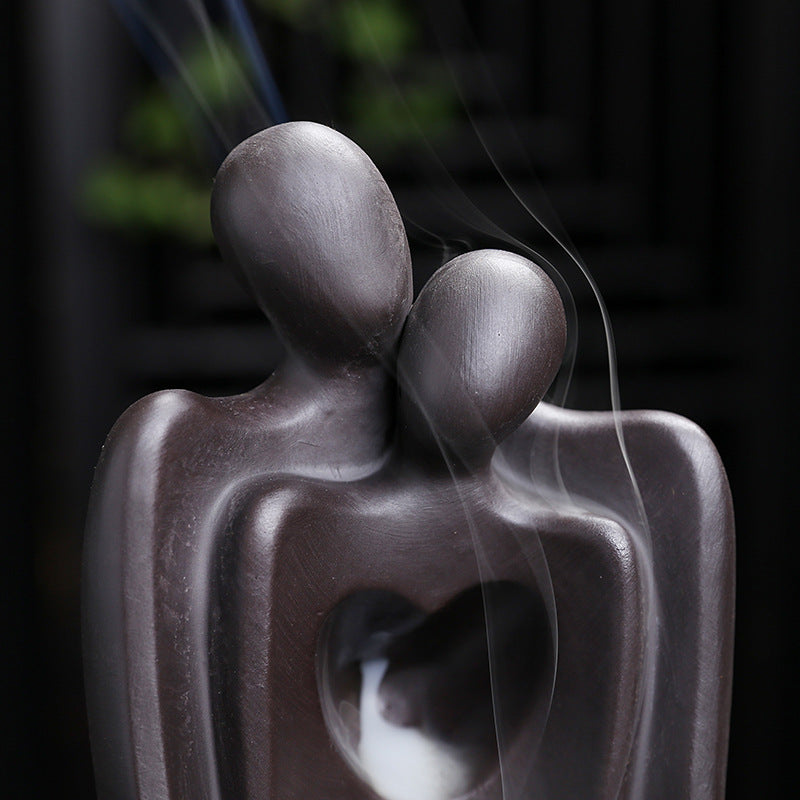 Artistic Couple Figurine Waterfall Incense Holder