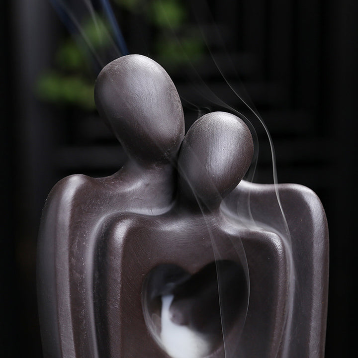 Artistic Couple Figurine Waterfall Incense Holder