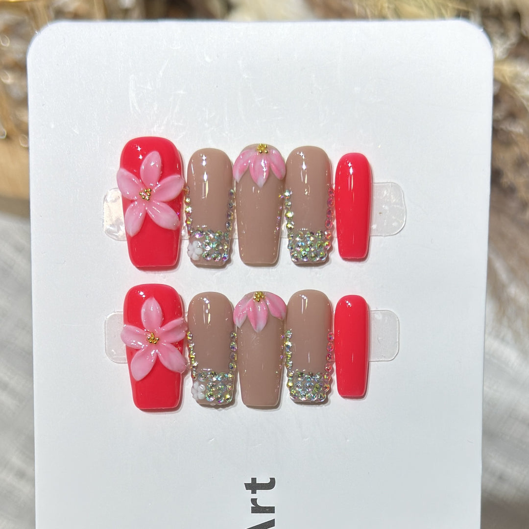 Decorative Floral Press-On Nail Art Set Stornfield 1788224002