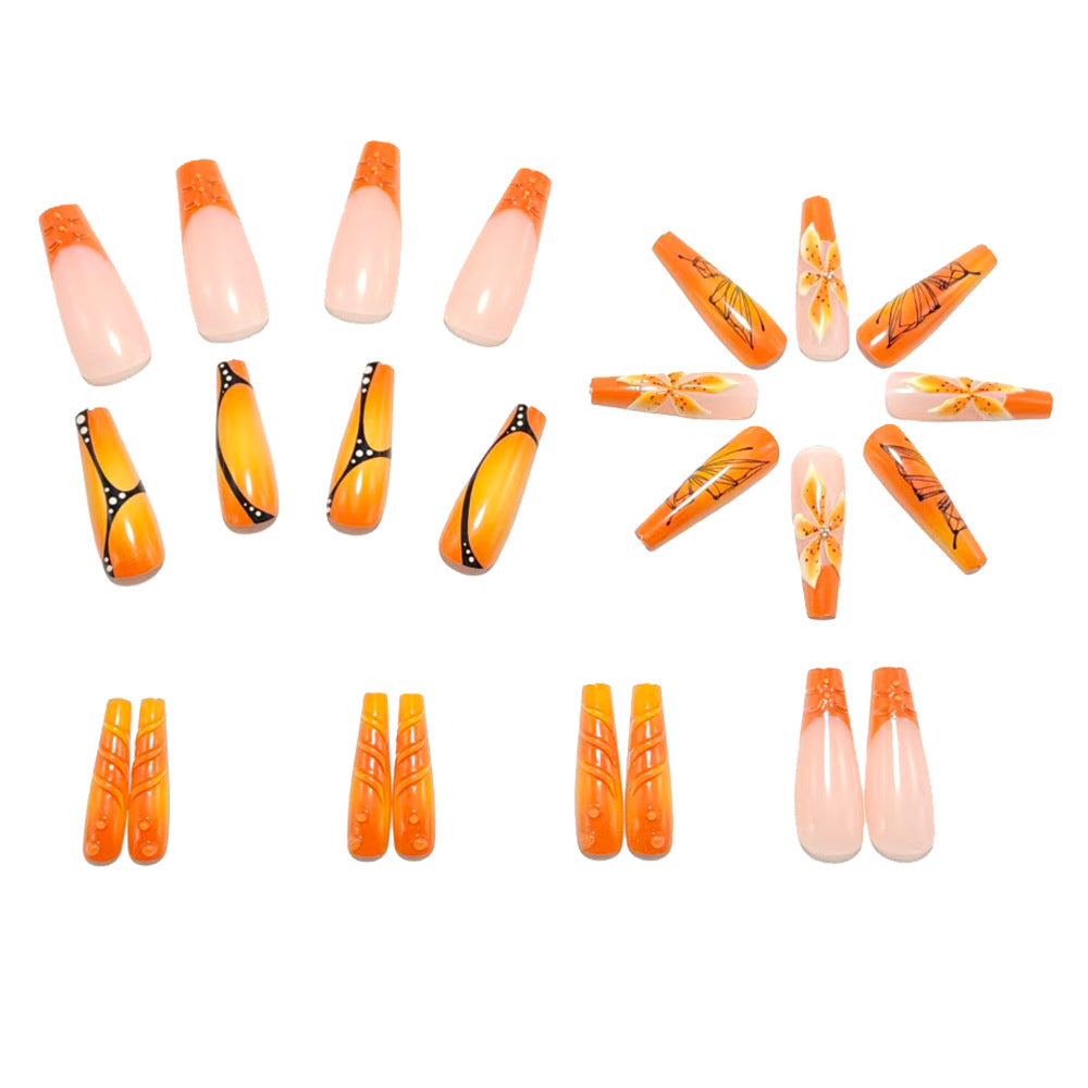 Artificial nails with floral motif and creative design Stornfield