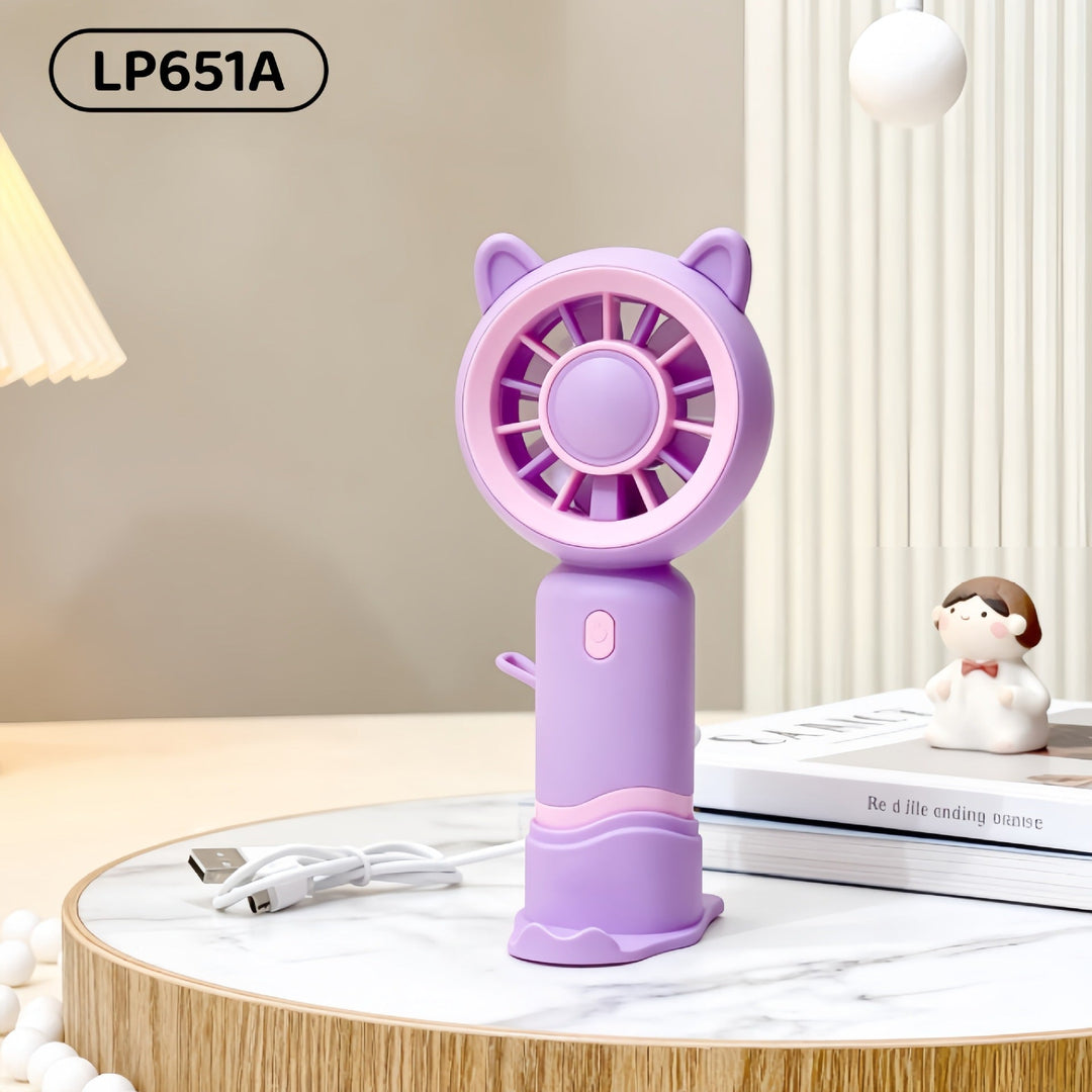 Ladies Portable Mini Handheld Fan with Cat Ears Stornfield