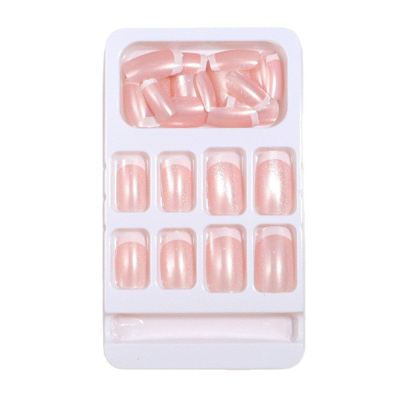 Premium Glossy French Tip Press-On Nails Stornfield
