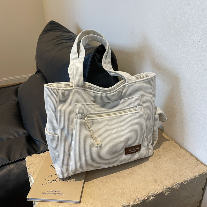 Corduroy Fashion Tote Bag