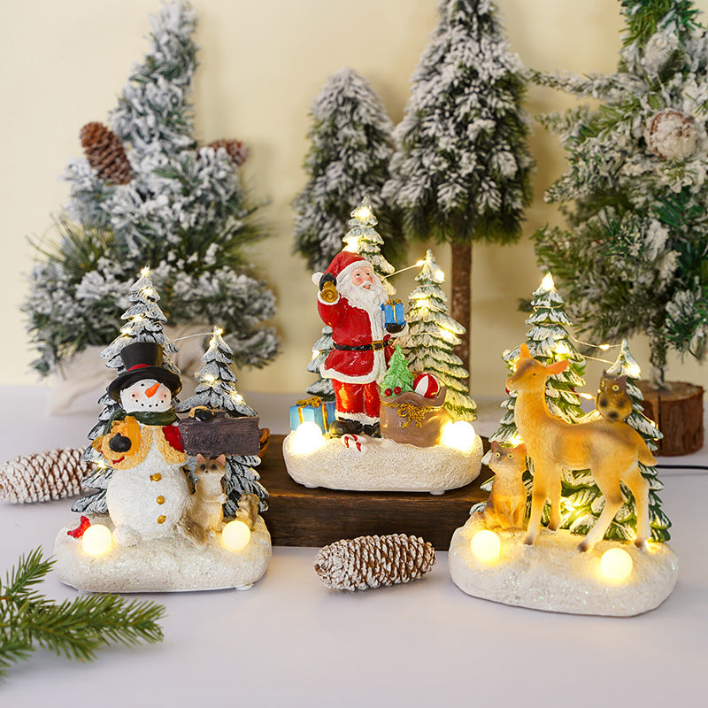 Illuminated Christmas decorative figure with animals Stornfield