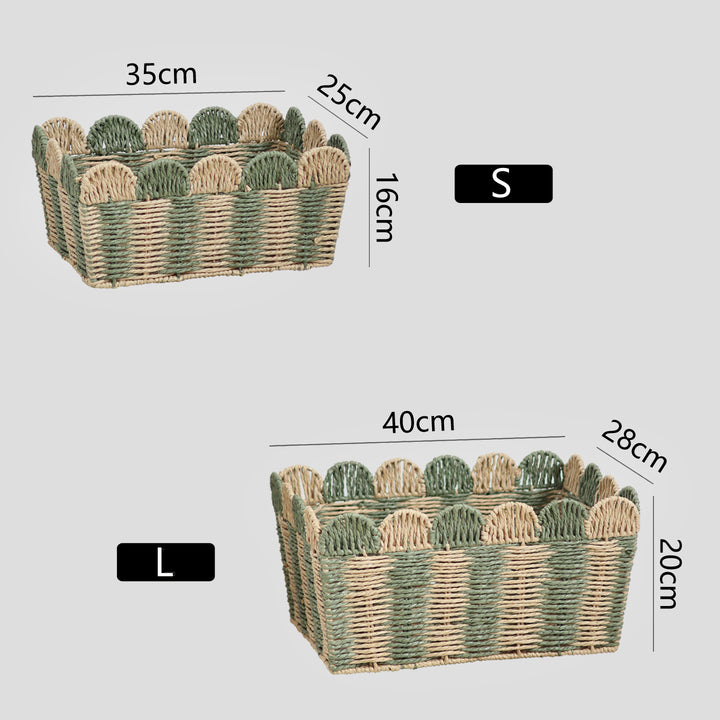 Handcrafted decorative basket with wave edge Stornfield