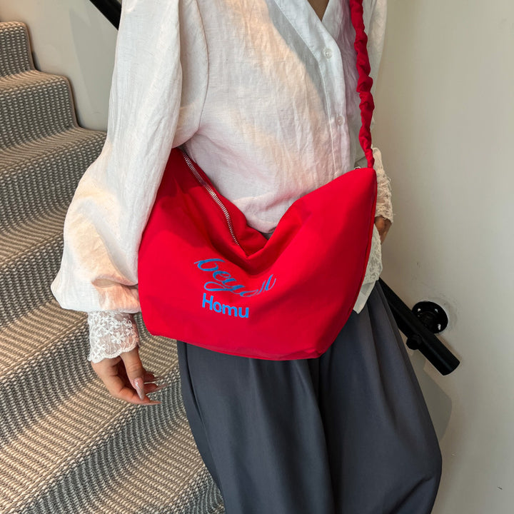 Modern Ruffled Canvas Tote Bag Stornfield