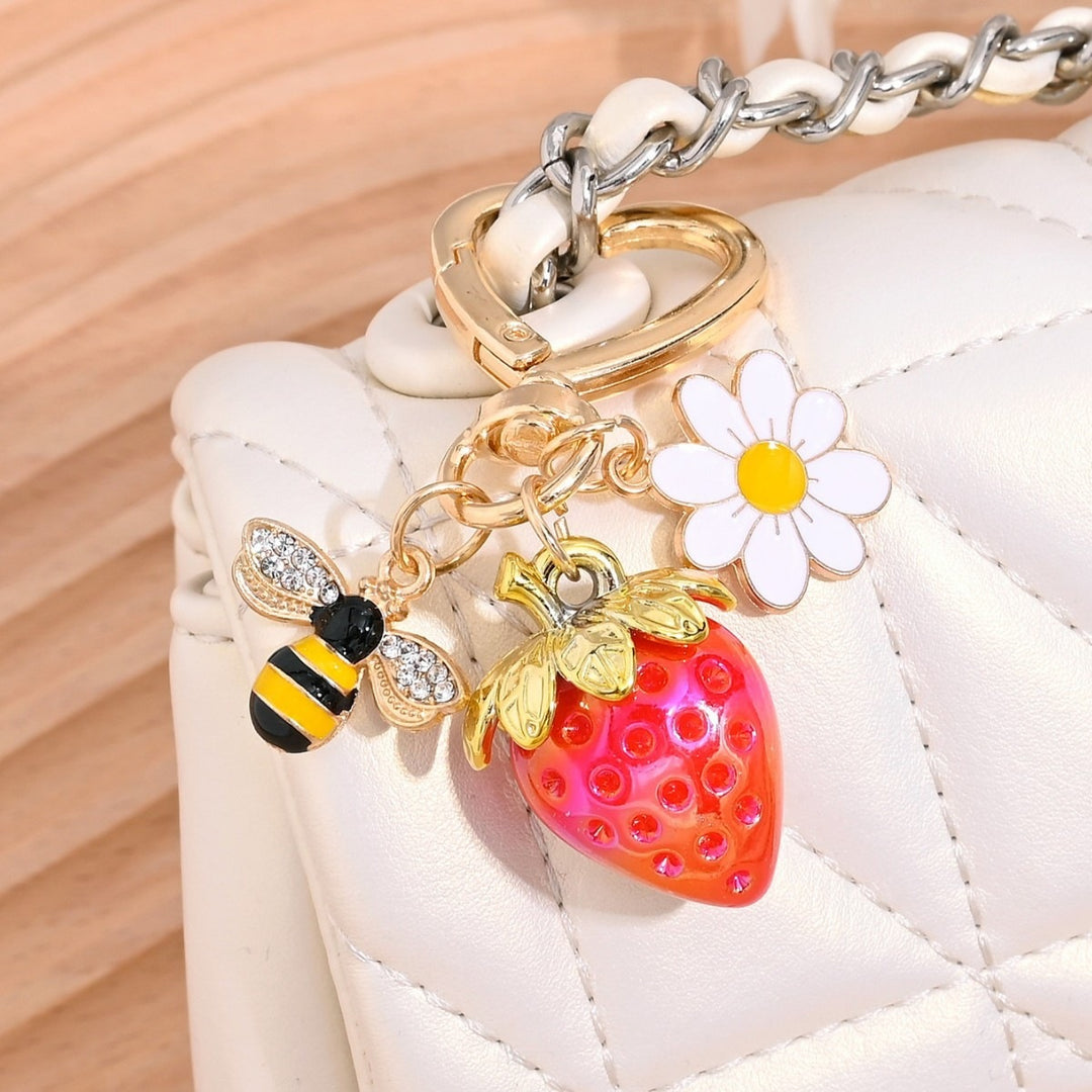 Keychain with Fruity Strawberry Design Stornfield