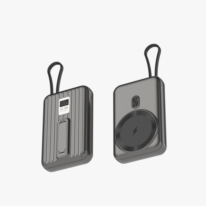 Portable power bank with integrated magnetic charger and digital display Stornfield
