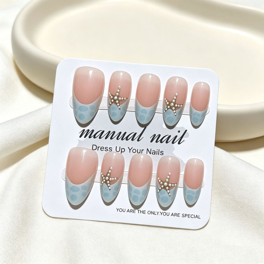 Nautical-Themed Decorative Press-On Nail Tips Stornfield