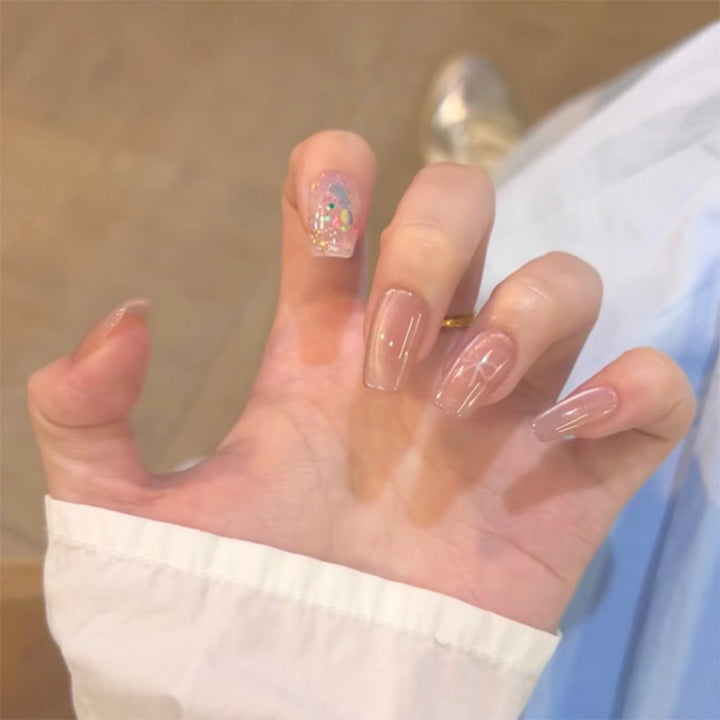 Artful Nail Extensions with Colorful Accents Stornfield