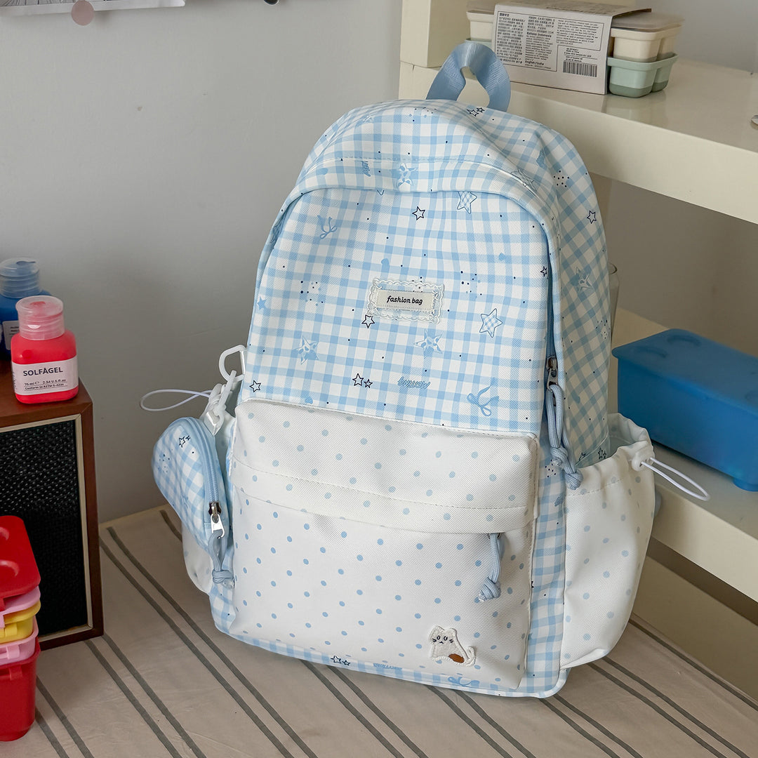 Stylish Checks Print Casual Backpack Stornfield
