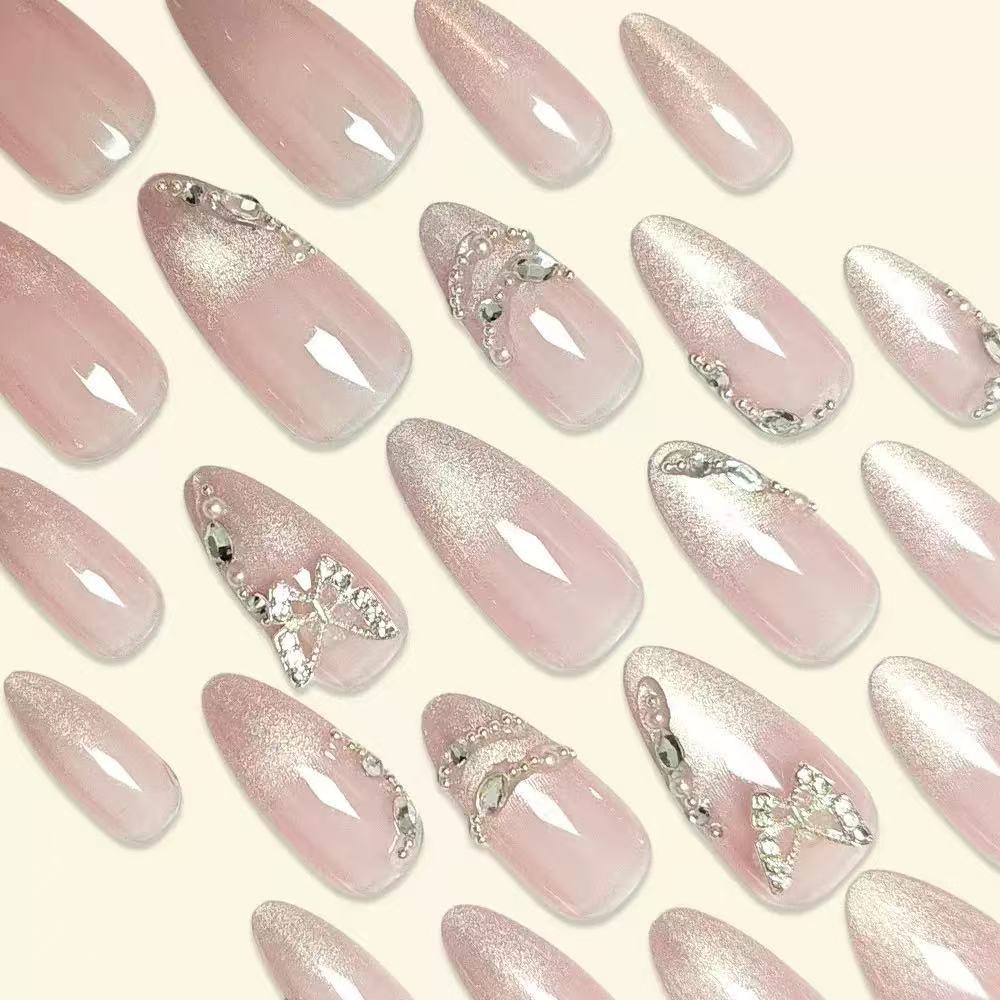 Artistic Stiletto Nail Extensions with Rhinestone Accents Stornfield