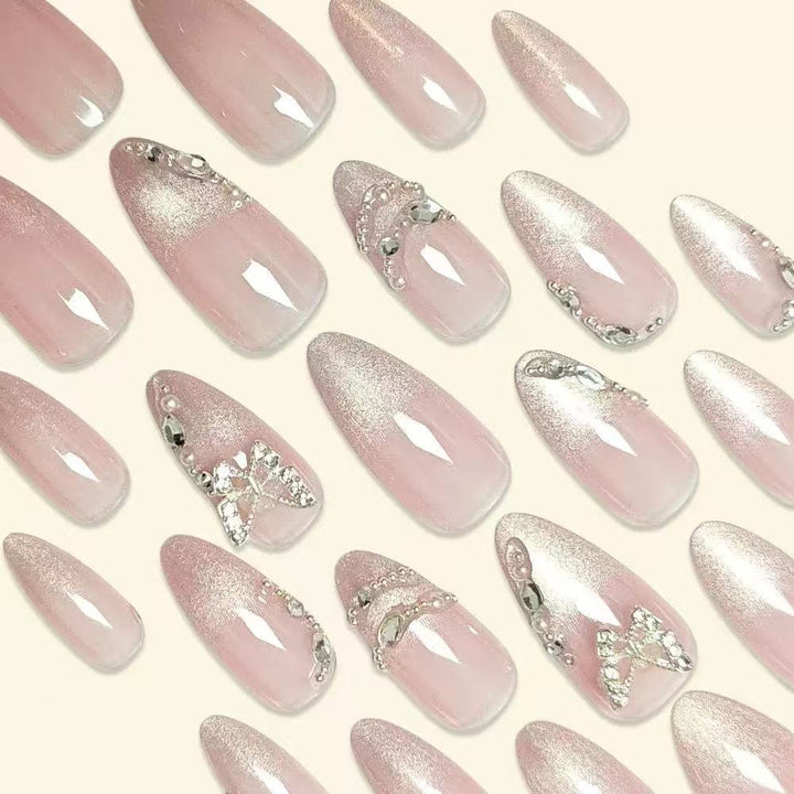 Artistic Stiletto Nail Extensions with Rhinestone Accents Stornfield