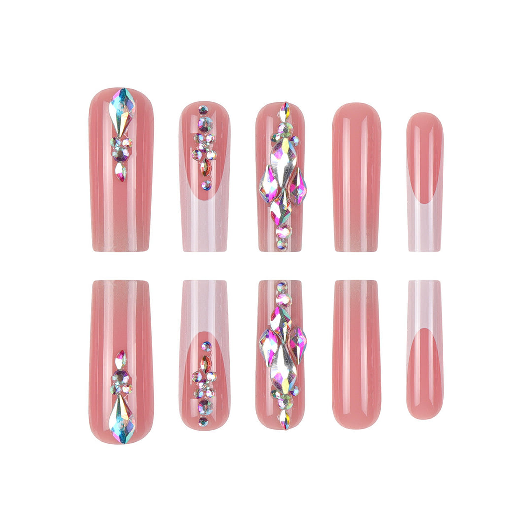 Glamorous Rhinestone-Embellished Press-On Nail Set Stornfield