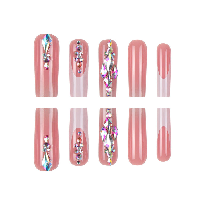 Glamorous Rhinestone-Embellished Press-On Nail Set Stornfield