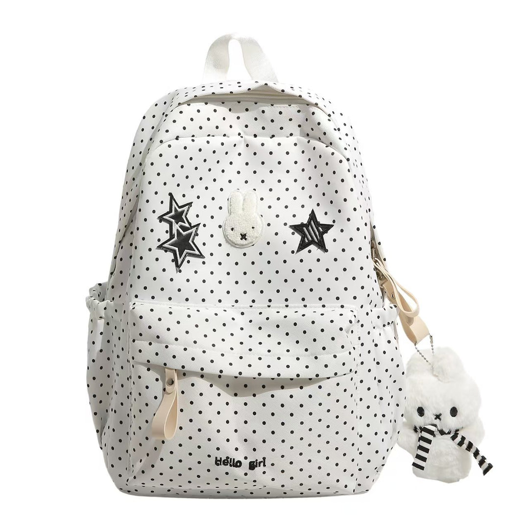 Trendy Polka Dot Canvas Backpack Stornfield