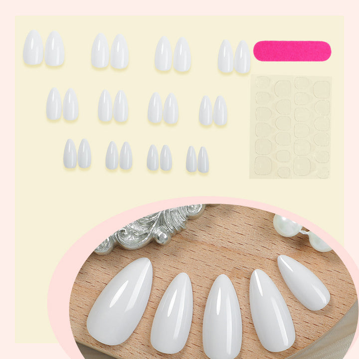 Glossy Almond-Shaped Press-On Nail Art Set