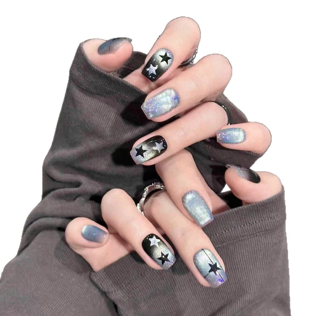 Starry Night-Themed Press-On Nail Art Set Stornfield
