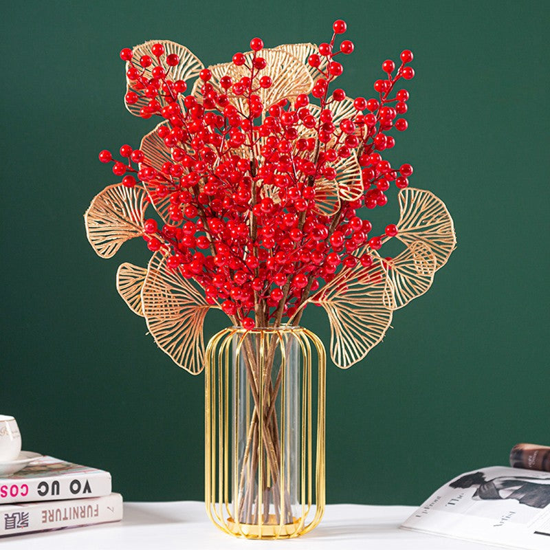 Decorative Berry and Leaf Arrangement