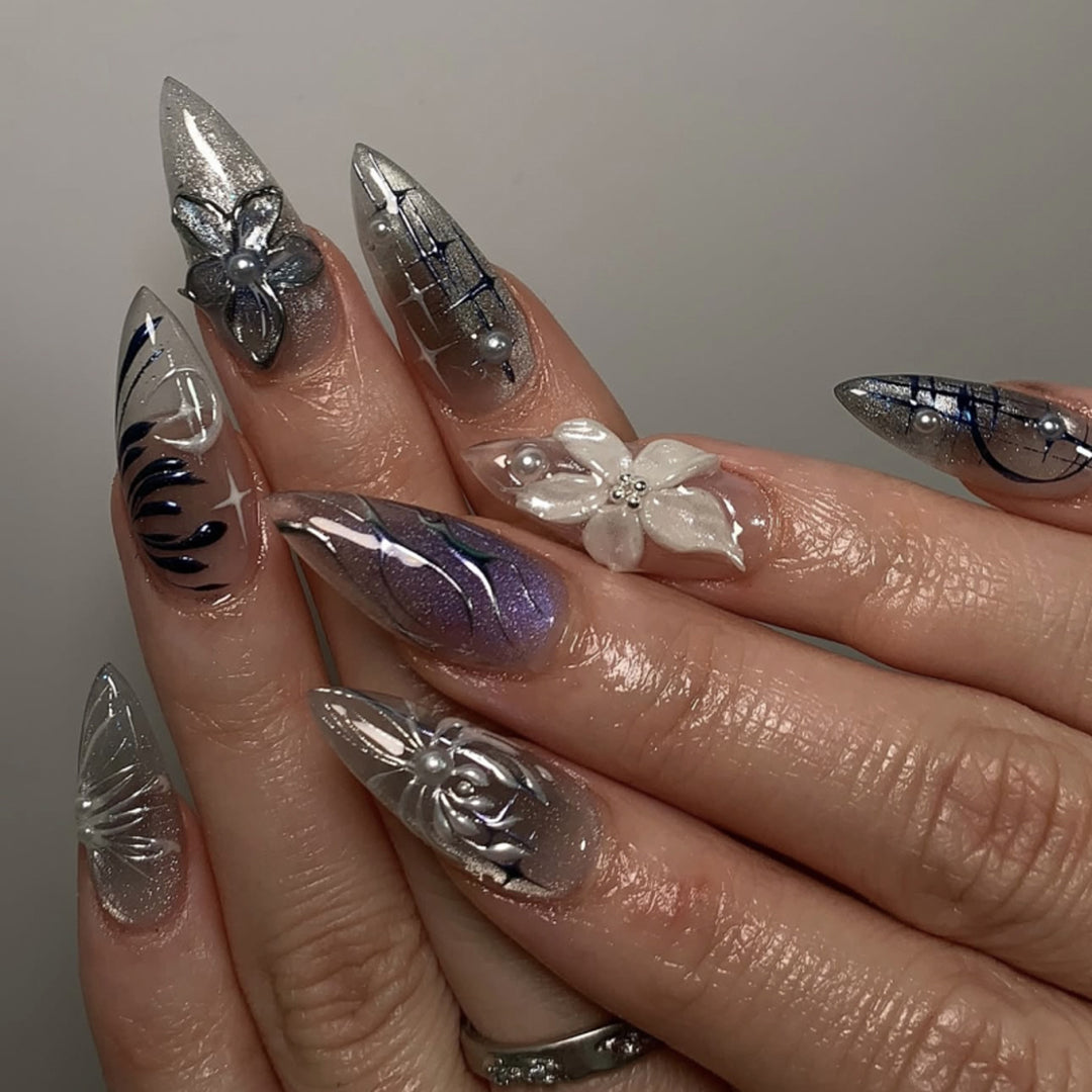 Artful nail art with floral accents Stornfield