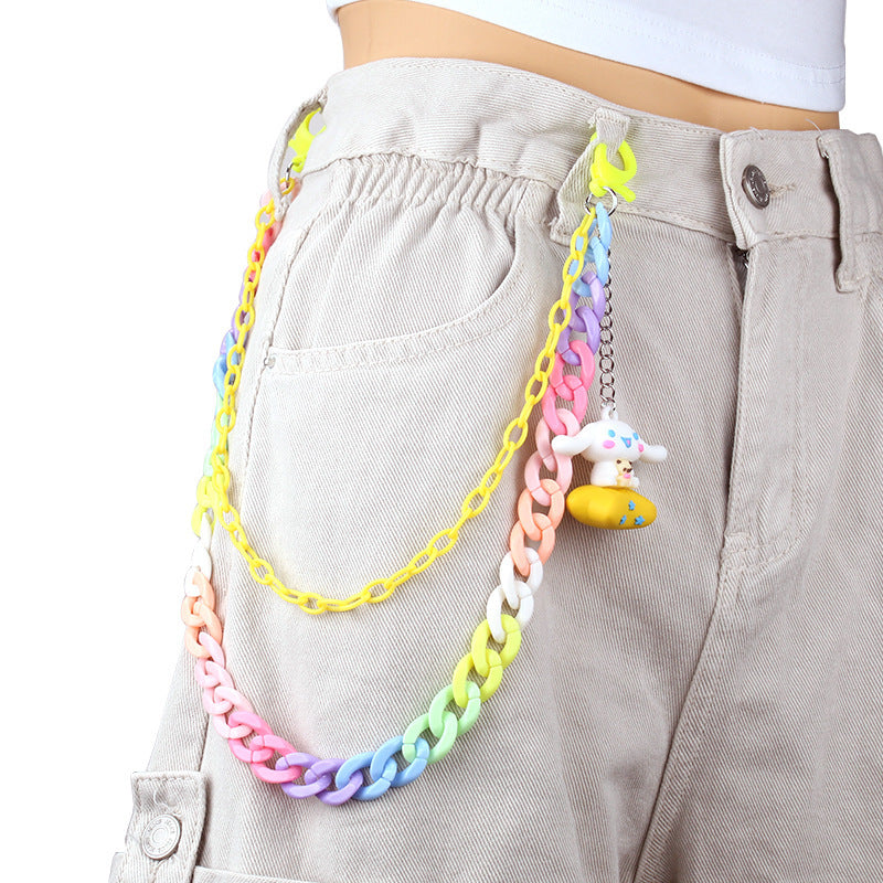 Keychain made of colorful plastic chains with Stornfield pendant
