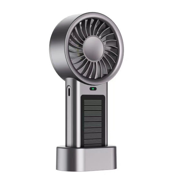 Unisex portable hand fan with solar panel, USB charging function and rechargeable battery Stornfield