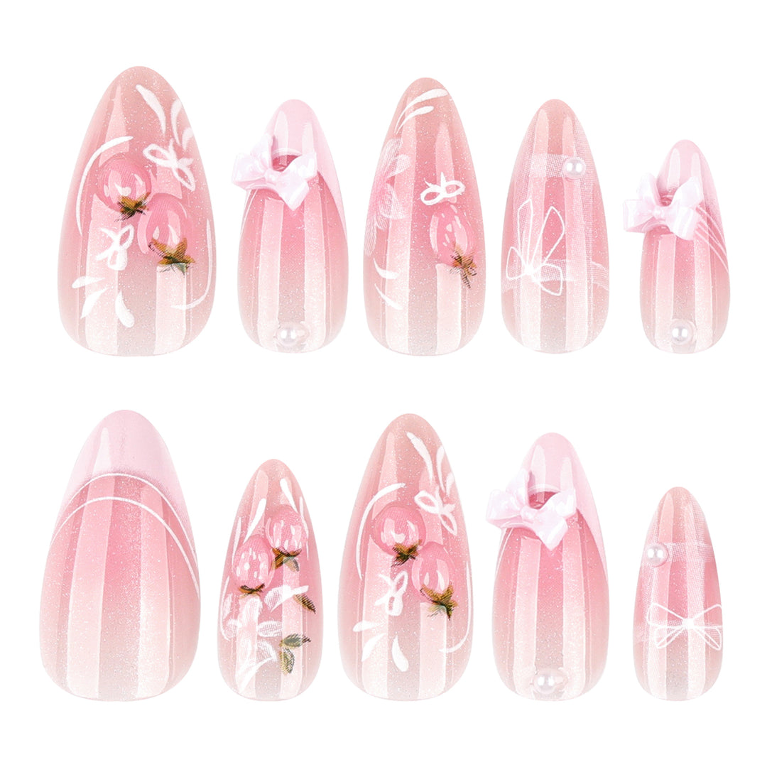 Artistic Nail Extensions with Floral Design Stornfield