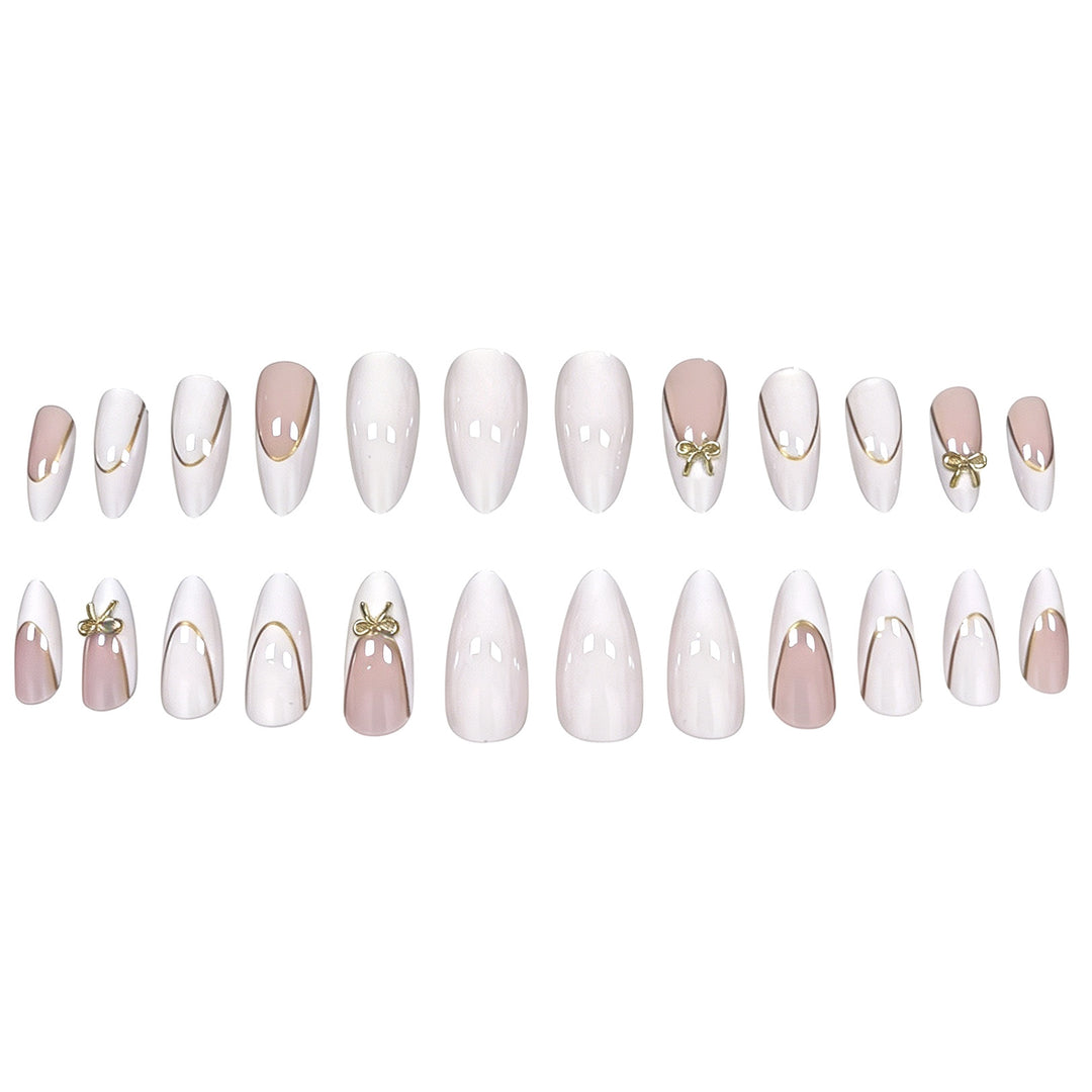 Elegant Stiletto Nail Art Extensions with Decorative Bow Stornfield